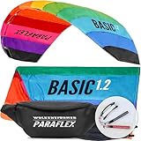 Wolkenstürmer® Paraflex Basic 1.2 (Rainbow) Kite - 2-Leiner Lenkmatte mit Flugschlaufen –...