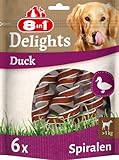 8in1 Delights Duck Kau-Spiralen - gesunder Kausnack für Hunde, hochwertiges Entenfleisch...