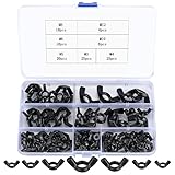 100 Stk Flügelmuttern Sortiment Kit, Kohlenstoffstahl Flügelschrauben, Schmetterlingsmutter Wing...