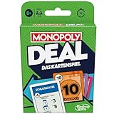 Monopoly Deal Kartenspiel, der Klassiker in der schnellen Version, Strategiespiel für Erwachsene...