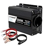 LVYUAN 500W Wechselrichter DC 12V auf 230V AC Spannungswandler Auto Konverter 12V mit Dual USB Ports...