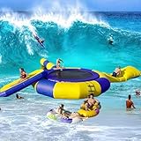 Aufblasbares Wassersee-Trampolin, aufblasbare Hüpf-Schwimmplattform, Rutschen-Wasserspritzkissen...