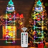 Weslery Weihnachtsleiter Licht mit Weihnachtsmann, 1,5 m Weihnachtsbaum, hängende Ornament mit...