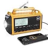 Tragbares Radio DAB+/DAB/FM mit 5000mAh Batterie Kurbelradio mit Preset-Funktion Akku Digitalradio...