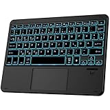 IVSOTEC für Beleuchtete Bluetooth Tastatur mit Touchpad, Ultraleichtes QWERTZ Tastatur, Kabellose...