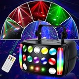 Relassy Discolicht Partylicht mit Fernbedienung 4-in-1-Lampenperlen, Stroboskop Disco Licht...