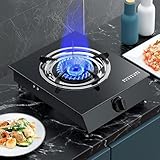 WTF68CFG Propangasherd Gaskocher, tragbarer Gasherd aus schwarzem, Küchenherd, ideal for Wandern,...