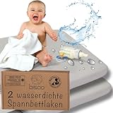 Bisoo Spannbettlaken 50x100 cm für Lauf, Krabbelgitter und Reisebett - wasserdichte Leintuch...