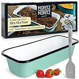 Moritz & Moritz Kastenform Kuchen 32cm Emaille – Backform Rechteckig für Kuchen, Toastbrot oder...