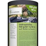 TTL Garden 150g/m² Unkrautvlies 50m² 1x50m Rolle - wasserdurchlässig & extra reißfest 50 x 1m...