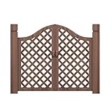 Generisch Doppeltes Gartentor – Massives Holztor mit gebogener Oberseite, karbonisierte Trennwand...