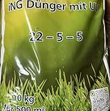 Generisch 10 kg Rasendünger mit Unkrautvernichter 22-5-5 gegen Rasenunkräuter für 500 m² -...