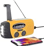 Aufziehradio, solarbetriebenes Notfallradio mit SOS-Alarm, AM/FM Handkurbelradio mit...