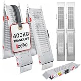 Belko® 2X Faltbare Auffahrrampe 400kg Tragkraft | 180x23cm | Klappbar | Verzinkter Stahl |...
