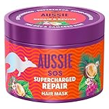 Aussie SOS Supercharged Repair Haarmaske 500ml für Trockenes und Geschädigtes Haar, Hilft bei...