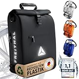 FREITHAL - 3in1 Fahrradtasche aus recyceltem Gewebe [25L] - Verwendbar als Gepäckträgertasche,...