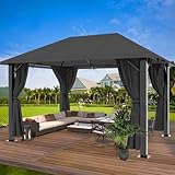 Devoko Alu Pavillon 3x4 Wasserdicht Stabil,Winterfest Gartenpavillon UV-Schutz,Partyzelt Wasserdicht...