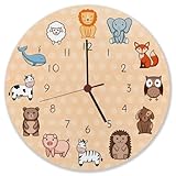 speecheese Kinderuhr mit süßen Tieren Wanduhr schöne Uhr für das Kinderzimmer mit süßen Tieren...
