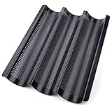 Generisch Baguette-Backblech mit Antihaftbeschichtung, Brotbackblech, Baguetteform, Fasst 3...