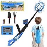Metalldetektor Kinder, Höhenverstellbar (57–110cm) Hochpräziser Metalldetektoren mit LCD-Display...