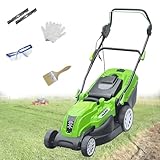 Zowdrix Elektrischer RasenmäHer Mit Grasfangkorb, Klappbarem Griff, Einstellbarer SchnitthöHe,...