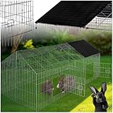 tectake® Freilaufgehege Kaninchen, Hasenstall draußen, Meerschweinchen Käfig, Laufgitter mit...