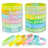 NHYDZSZ 12 Stile Motivationsarmbänder auf Deutsch mit Inspirierenden Sprüchen Silikon Armbänder,...