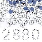 Czkonore Hotfix Strasssteine, 2880 Pieces Kristall Strasssteine Runde Gläser Rhinestones Set zum...