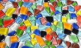 300g Soft Glas-Mosaiksteine unregelmäßig (Polygonal) bunt, nicht lichtdurchlässig ca.170 St.