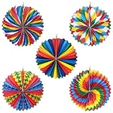 Bluelves Laterne mit Bunten Motiven,5 Stück Bunten Papierlaterne für Sankt Martin und...