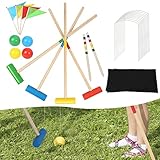 Jopassy Krocket Croquet Krocket Spiel, 2-4 Spieler Croquet Set, Kinder Erwachsene Familie Outdoor...