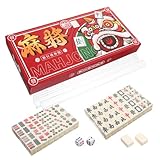 Beaupretty Mini Tragbares Chinesisches Mahjong Set mit Klaren Lesbaren Spielsteinen Leicht und...