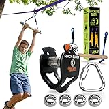 Slackline Slider Zipline Kit für Kinder – Pulley Monkey Bar lässt Sich an jeder Slack Line...