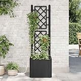 Mokuyary Garten-Hochbeet mit Spalier Selbstbewässerungssystem Anthrazit, Gartenspalier Blumenkübel...