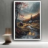 Diamond Painting Erwachsene Traktor Diamant Painting Bilder Landschaft DIY Sticken Set Erwachsene...