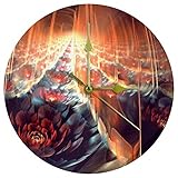 EZIOLY Acryl-Wanduhr, Blume, Fractal, 25,4 cm, leise, nicht tickend, Quarz, batteriebetrieben,...