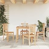 Gecheer 5-TLG. Garten Essgruppe Holz, Sitzgruppe Garten, Tisch mit Stuhl, Terassenmöbel Außen,...