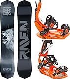 Raven Snowboard Set: Raven Lion + Bindung Fastec FT360 (Snowboard 149cm + Bindung FT360 Orange M)
