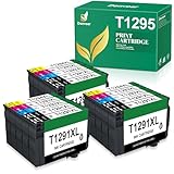Denvoer T1295 Multipack Kompatible für Epson WF 3520 Druckerpatronen für Epson T1291 T1292 T1293...