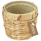 HMF Innovativer Blumentopf geflochten aus Wasserhyazinthe, mit Pflanztopf aus nachhaltigen...
