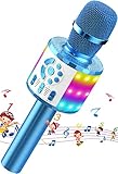 MicQutr Bluetooth Mikrofon Karaoke, Drahtloses LED Karaoke Mikrofon mit Lautsprecher Tonaufnahme...