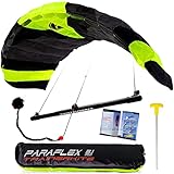 Wolkenstürmer® Paraflex Trainer 3-Leiner Lenkmatte 3.1 (Neongrün) - Flugfertiger Kite Drachen...