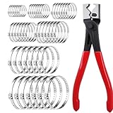 UrbanHui Robuste Schlauchklemmenzange, Edelstahl, verstellbare Schlauchschellen mit Zange, Set in 7...