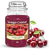 Yankee Candle Duftkerze im Glas (groß) – Black Cherry – Kerze mit langer Brenndauer bis zu 150...