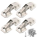 Aufschraubscharniere 4pcs Scharniere 77mm x 32mm Öffnungswinkel 90°für Schrank Möbel Schranktür...