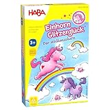 HABA Einhorn Glitzerglück: Der Wolkenschatz – Würfel- & Sammelspiel mit 60 Glitzerkristallen...