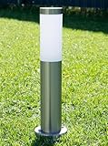 JungesLicht Außenlampe Edelstahl Sockelleuchte 45cm, Ø76mm, E27 Fassung/Sockel, IP54 Wetterfest,...