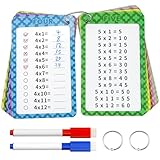 Suofuolef 1x1 Lernkarten, Einmaleins Tabelle mit 13 x Übungsblättern, Rechenhilfe Trocken...