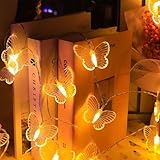 KOBOKO Lichtschleife Schmetterling, 1,5 m, 10 LED Licht Kette Kinderzimmer, Schmetterlinge leichte...
