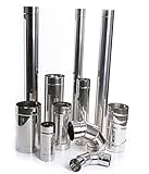 Edelstahl Kaminrohr Ofenrohr Rohr Heizung Rauchrohr Schornstein Abgasrohr Sanierung 250mm 330mm...
